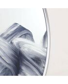 Miroir mural rond en verre Dolceacqua blanc/bleu argent - 80 x 3,5 x 80 cm