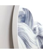 Miroir mural rond en verre Dolceacqua blanc/bleu argent - 80 x 3,5 x 80 cm