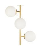 Lampadaire en métal Bordighera avec quatre diffuseurs en verre doré - 37,5 x 25 x 149,8 cm