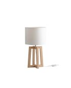 Lampe de table Voghera en bois naturel avec abat - jour en tissu bois - 25 x 25 x 47 cm