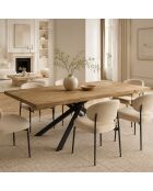 Table de salle à manger Udine 200 extensible chêne/noir - 200/300 cm