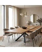 Table de salle à manger Udine 200 extensible chêne/noir - 200/300 cm