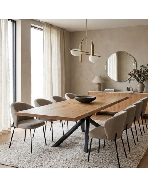 Table de salle à manger Udine 200 extensible chêne/noir - 200/300 cm