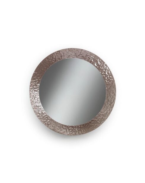 Miroir mural rond Narni avec cadre en verre bronze - 100 x 3 x 100 cm