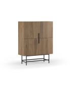 Buffet à 4 portes Anagni en stratifié structure métallique brun - 100 x 40 x 128 cm