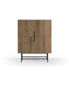 Buffet à 4 portes Anagni en stratifié structure métallique brun - 100 x 40 x 128 cm
