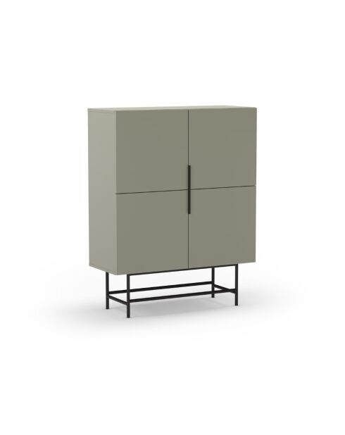 Buffet à 4 portes Anagni en stratifié structure métallique vert - 100 x 40 x 128 cm