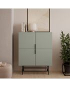 Buffet à 4 portes Anagni en stratifié structure métallique vert - 100 x 40 x 128 cm