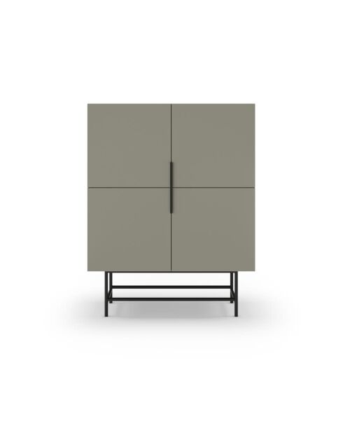 Buffet à 4 portes Anagni en stratifié structure métallique vert - 100 x 40 x 128 cm
