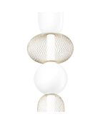 Suspension Oria avec deux éléments en verre soufflé et deux diffuseurs en métal doré - 22 x 264 cm