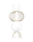 Suspension Oria avec deux éléments en verre soufflé et deux diffuseurs en métal doré - 22 x 264 cm