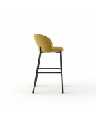 Ensemble de 2 tabourets de bar et de cuisine en tissu Lucca jaune/anthracite - 50 x 52 x 89 cm