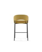 Ensemble de 2 tabourets de bar et de cuisine en tissu Lucca jaune/anthracite - 50 x 52 x 89 cm