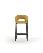 Ensemble de 2 tabourets de bar et de cuisine en tissu Lucca jaune/anthracite - 50 x 52 x 89 cm