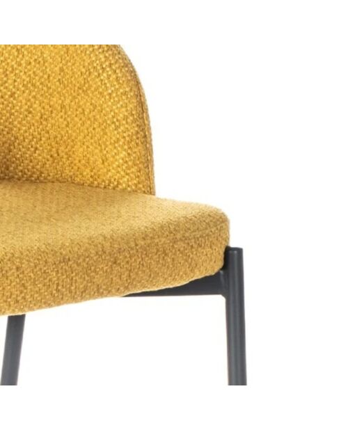 Ensemble de 2 tabourets de bar et de cuisine en tissu Lucca jaune/anthracite - 50 x 52 x 89 cm