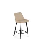 Ensemble de 2 tabourets de bar et de cuisine en tissu Altamura beige/noir - 44 x 50 x 94 cm