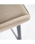 Ensemble de 2 tabourets de bar et de cuisine en tissu Altamura beige/noir - 44 x 50 x 94 cm