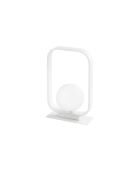 Lampe de table Roseto en aluminium et verre satiné blanc - 16 x 10 x 26 cm
