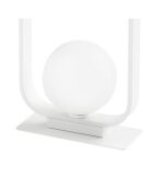 Lampe de table Roseto en aluminium et verre satiné blanc - 16 x 10 x 26 cm