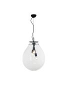 Suspension Loano en verre transparent avec structure en métal transparent - 48 x 48 x 69,5 cm