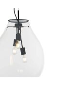 Suspension Loano en verre transparent avec structure en métal transparent - 48 x 48 x 69,5 cm