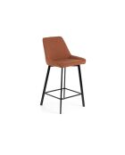 Ensemble de 2 tabourets de bar et de cuisine en tissu Altamura rouille/noir - 44 x 50 x 94 cm