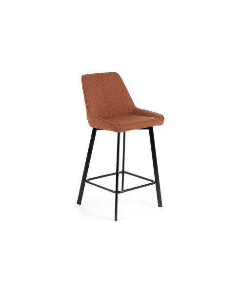 Ensemble de 2 tabourets de bar et de cuisine en tissu Altamura rouille/noir - 44 x 50 x 94 cm