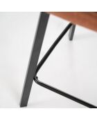 Ensemble de 2 tabourets de bar et de cuisine en tissu Altamura rouille/noir - 44 x 50 x 94 cm
