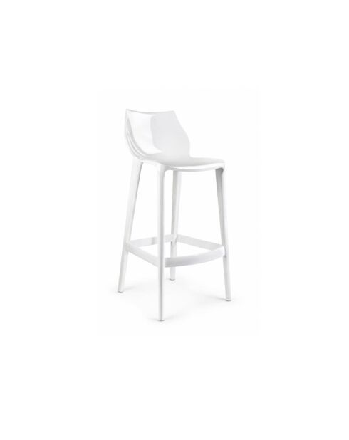 Lot de 2 tabourets d'extérieur Mattinata blanc - 45,3 x 49,8 x 90,1 cm