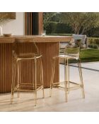 Lot de 2 tabourets d'extérieur Mattinata ambre transparent - 45,3 x 49,8 x 90,1 cm
