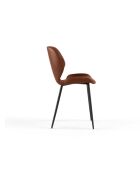 Ensemble de 4 chaises de salle à manger revêtues d'un tissu doux au toucher effet velours Arezzo cuir/noir - 45 x 55 x 83 cm