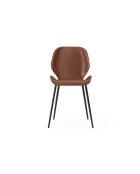 Ensemble de 4 chaises de salle à manger revêtues d'un tissu doux au toucher effet velours Arezzo cuir/noir - 45 x 55 x 83 cm