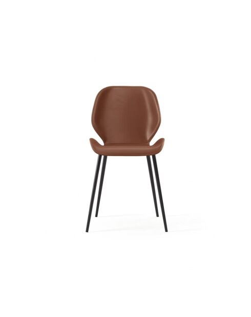 Ensemble de 4 chaises de salle à manger revêtues d'un tissu doux au toucher effet velours Arezzo cuir/noir - 45 x 55 x 83 cm