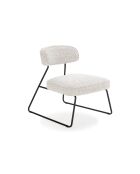 Ensemble de 2 chaises en tissu Sora à piètement luge beige - 67 x 74 x 72 cm