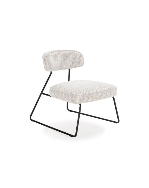 Ensemble de 2 chaises en tissu Sora à piètement luge beige - 67 x 74 x 72 cm