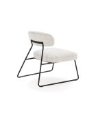 Ensemble de 2 chaises en tissu Sora à piètement luge beige - 67 x 74 x 72 cm