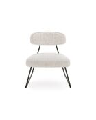 Ensemble de 2 chaises en tissu Sora à piètement luge beige - 67 x 74 x 72 cm