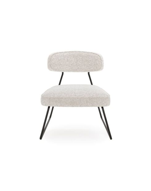 Ensemble de 2 chaises en tissu Sora à piètement luge beige - 67 x 74 x 72 cm