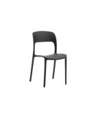 Ensemble de 2 chaises d'extérieur Capri empilables noir - 42 x 50 x 83 cm
