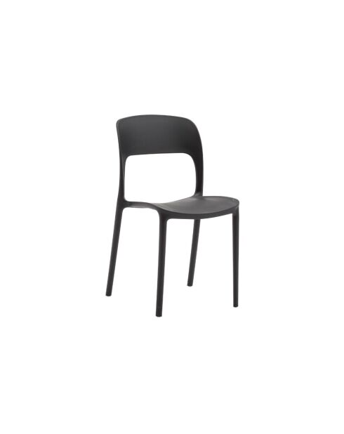 Ensemble de 2 chaises d'extérieur Capri empilables noir - 42 x 50 x 83 cm