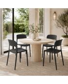 Ensemble de 2 chaises d'extérieur Capri empilables noir - 42 x 50 x 83 cm
