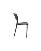 Ensemble de 2 chaises d'extérieur Capri empilables noir - 42 x 50 x 83 cm