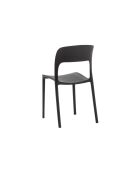 Ensemble de 2 chaises d'extérieur Capri empilables noir - 42 x 50 x 83 cm