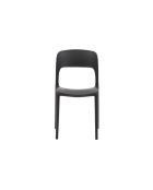 Ensemble de 2 chaises d'extérieur Capri empilables noir - 42 x 50 x 83 cm