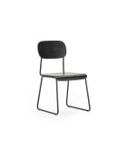 Ensemble de 2 chaises en bois Scilla avec structure en métal noir - 53,5 x 47 x 84,5 cm