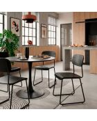 Ensemble de 2 chaises en bois Scilla avec structure en métal noir - 53,5 x 47 x 84,5 cm