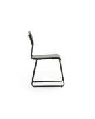 Ensemble de 2 chaises en bois Scilla avec structure en métal noir - 53,5 x 47 x 84,5 cm