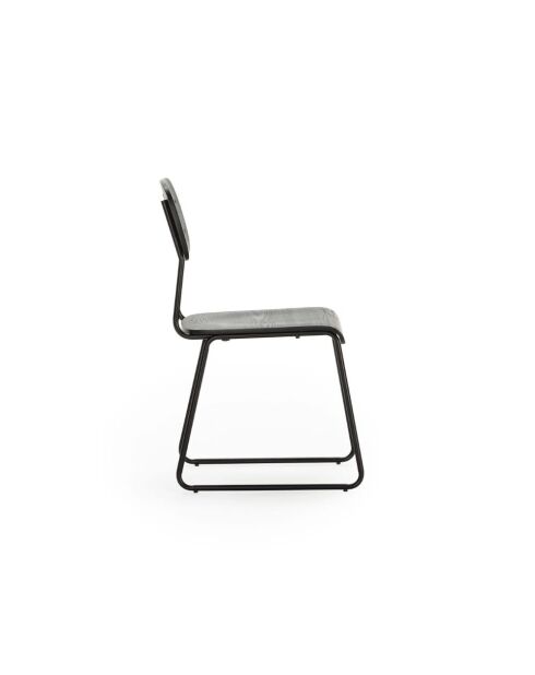 Ensemble de 2 chaises en bois Scilla avec structure en métal noir - 53,5 x 47 x 84,5 cm