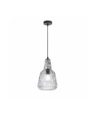 Suspension Acaya en cristal facetté gris - 23 x 23 x 39 cm