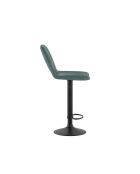 Lot de 2 tabourets de bar et de cuisine en tissu Rimini aigue - marine/noir - 52 x 45 x 88,5/103,5 cm